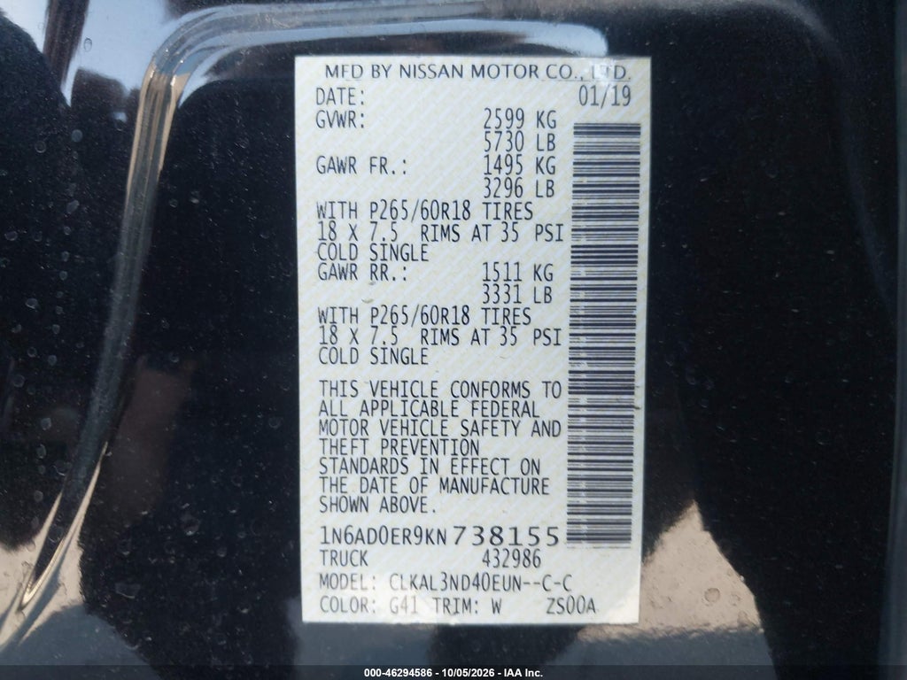 2019 Nissan Frontier SL photo 9