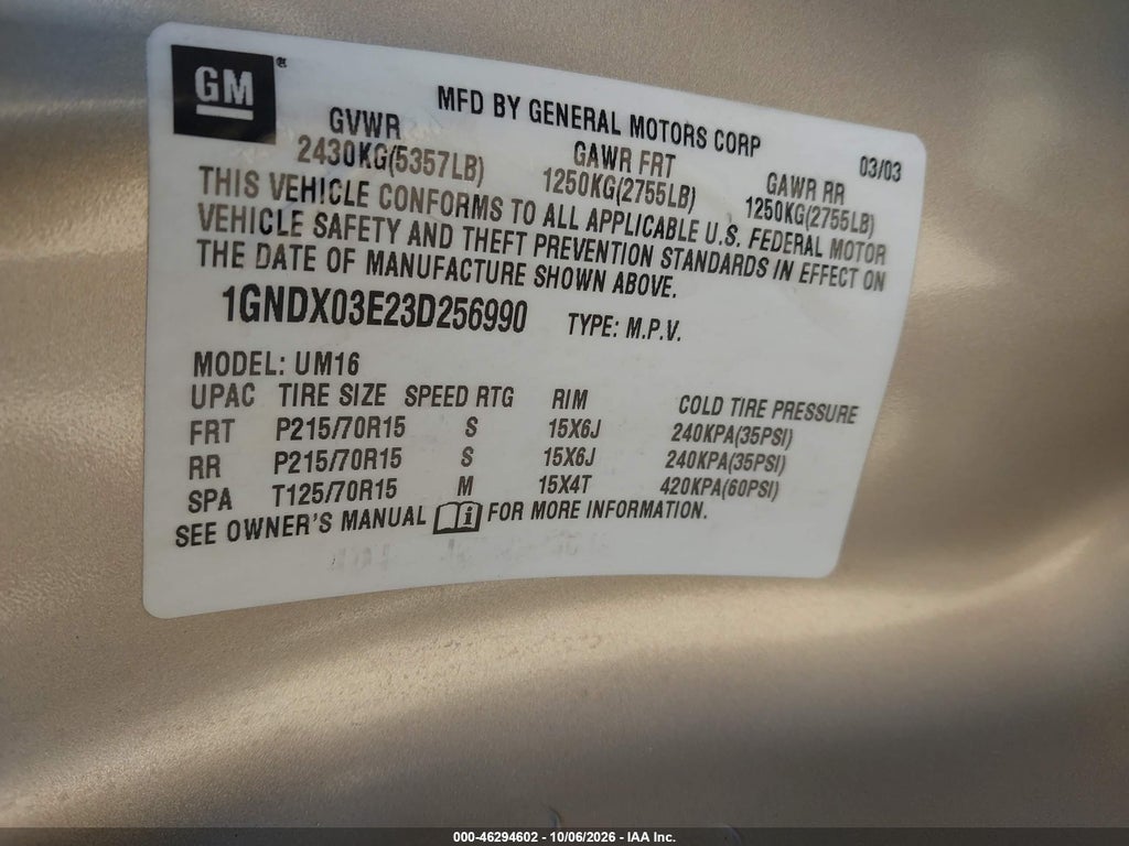 2003 Chevrolet Venture LS photo 9