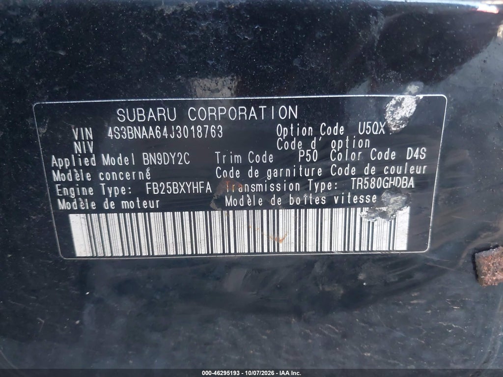2018 Subaru Legacy 2.5I photo 9