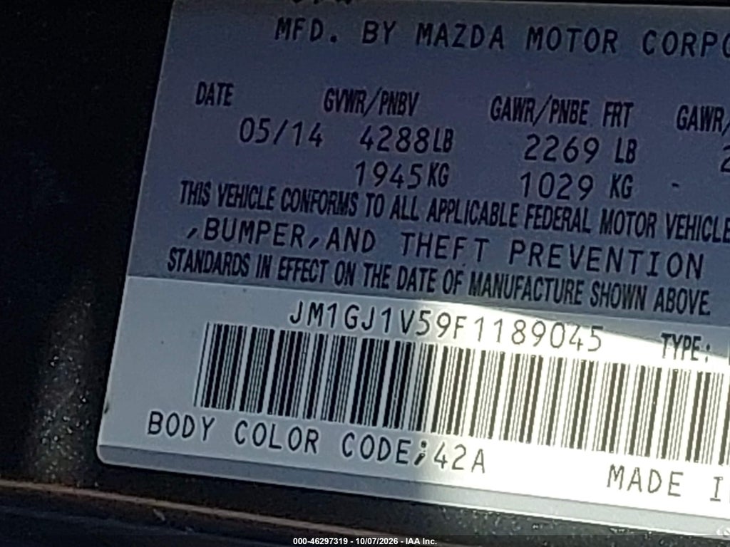 2015 Mazda MAZDA6 I Touring photo 9