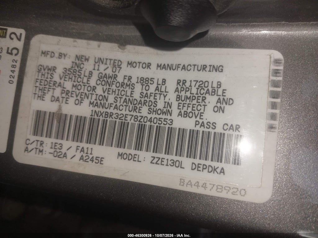 2008 Toyota Corolla CE photo 9