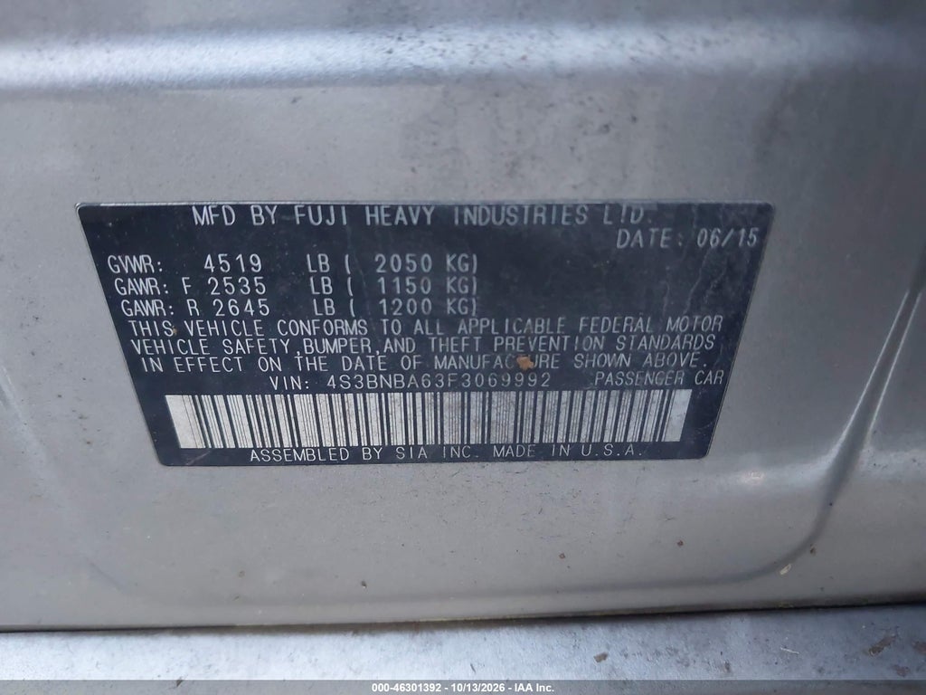 2015 Subaru Legacy 2.5I photo 9