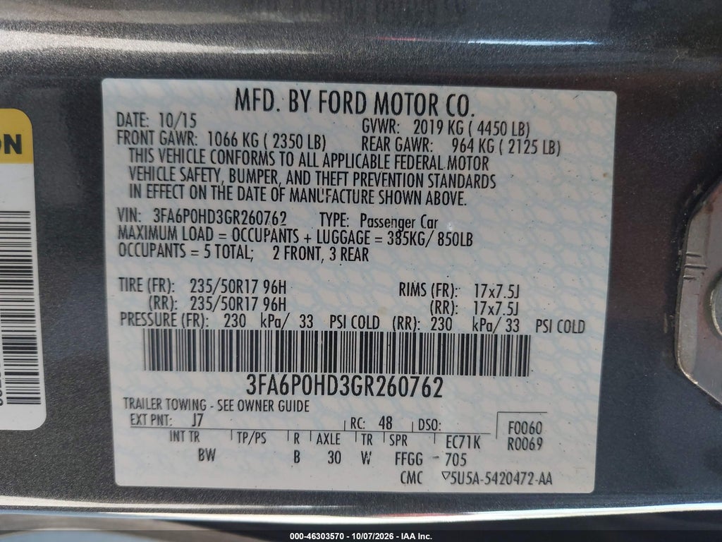 2016 Ford Fusion SE photo 9