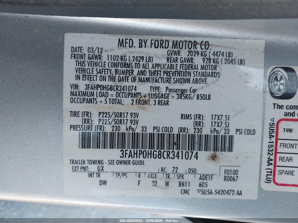 2012 Ford Fusion SE photo 9