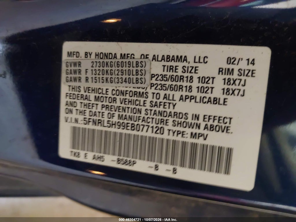2014 Honda Odyssey Touring/Touring Elite photo 9