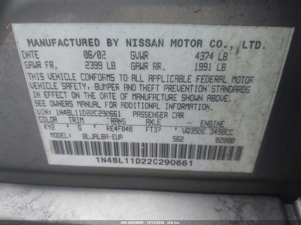 2002 Nissan Altima 3.5 SE photo 9