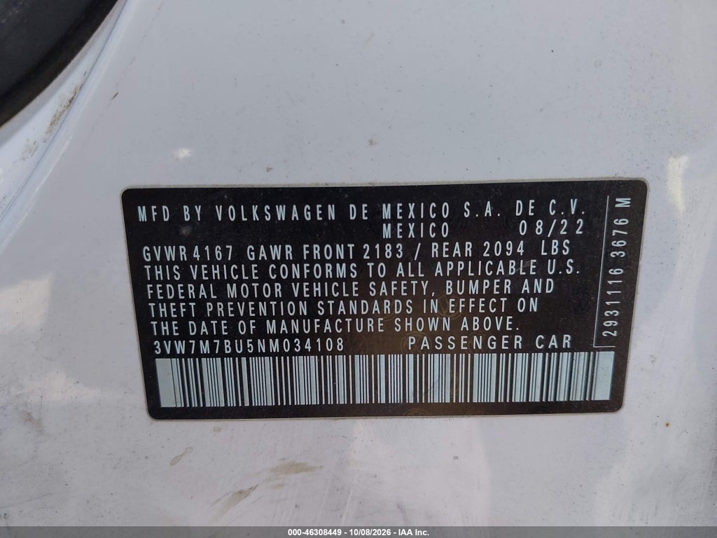 2022 Volkswagen Jetta 1.5T SE photo 9