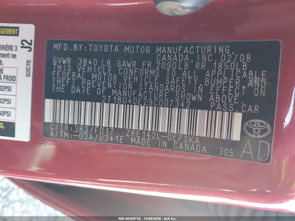 2009 Toyota Corolla S photo 9