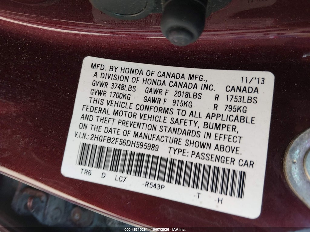 2013 Honda Civic LX photo 9