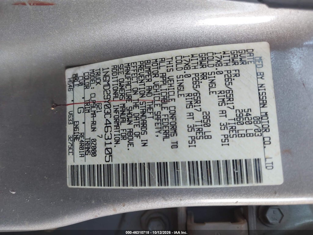 2003 Nissan Frontier SC-V6 photo 9