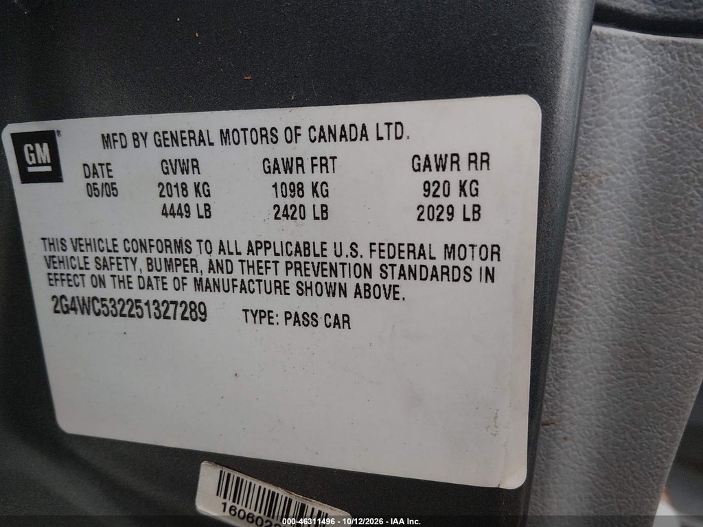 2005 Buick Lacrosse CX photo 9