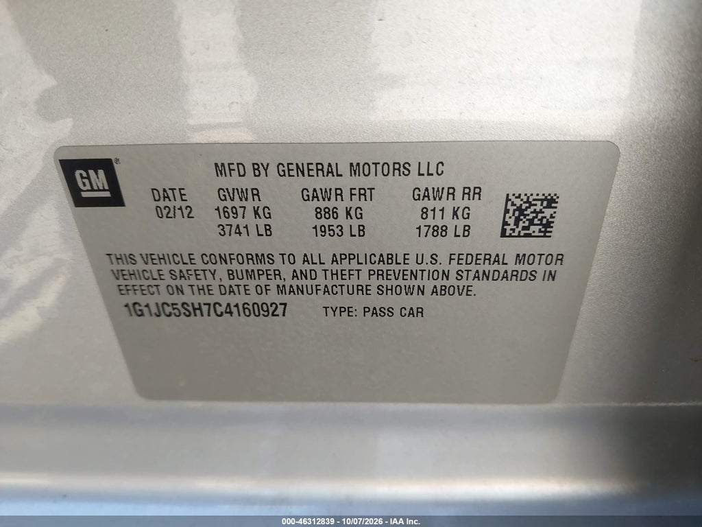 2012 Chevrolet Sonic 2LT photo 9