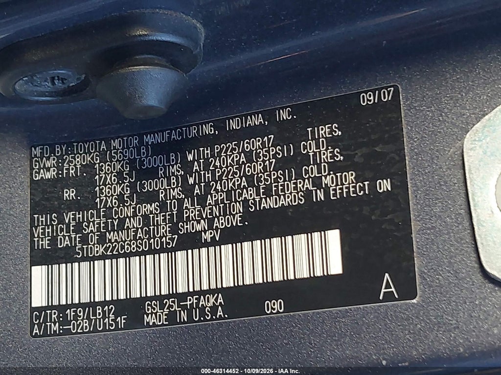 2008 Toyota Sienna Limited photo 9