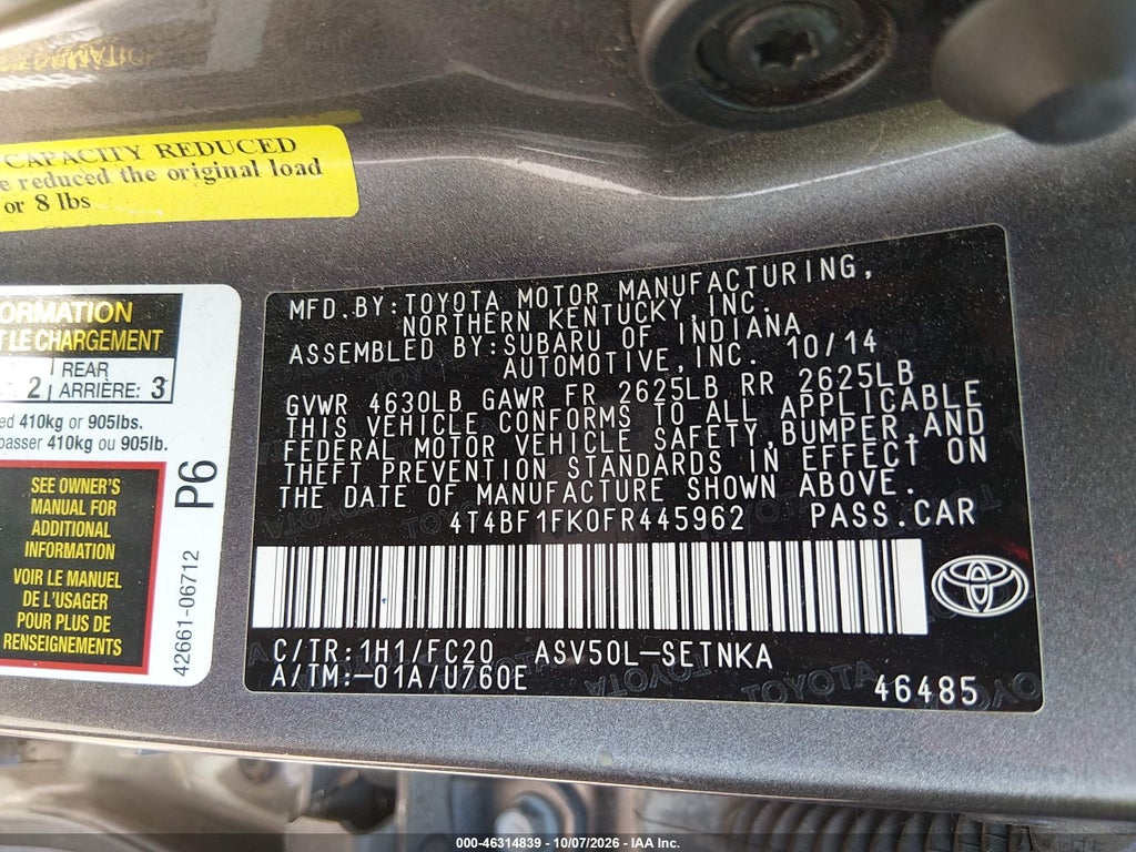 2015 Toyota Camry LE photo 9