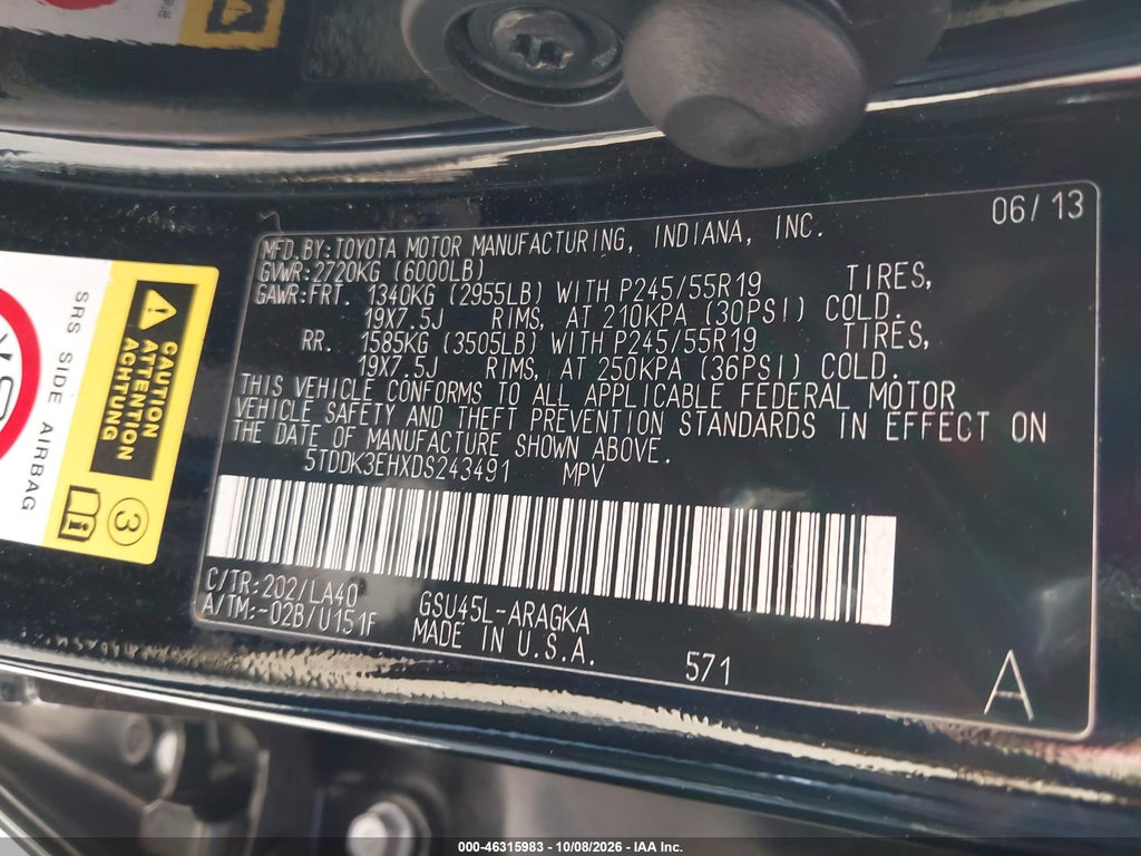 2013 Toyota Highlander Limited V6 photo 9