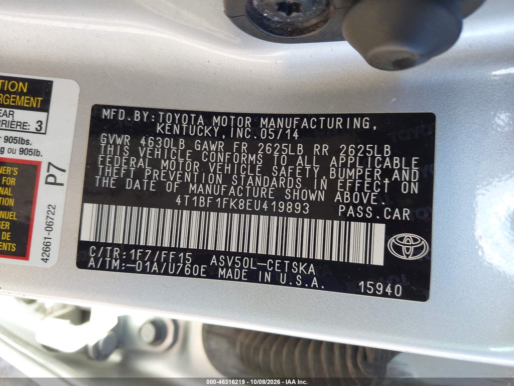2014 Toyota Camry SE photo 9