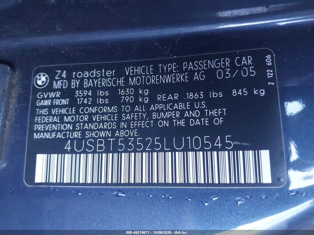 2005 BMW Z4 3.0I photo 9