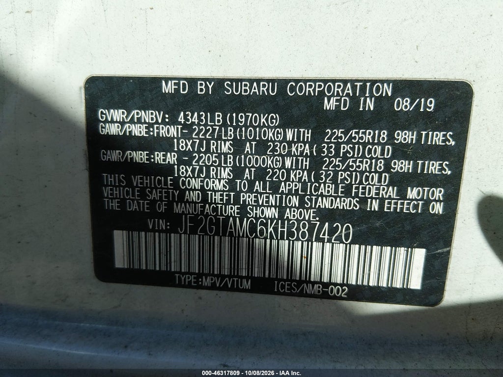 2019 Subaru Crosstrek 2.0I Limited photo 9