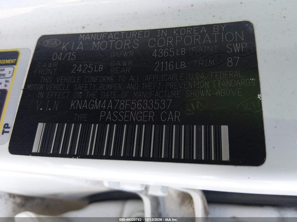 2015 Kia Optima LX photo 9