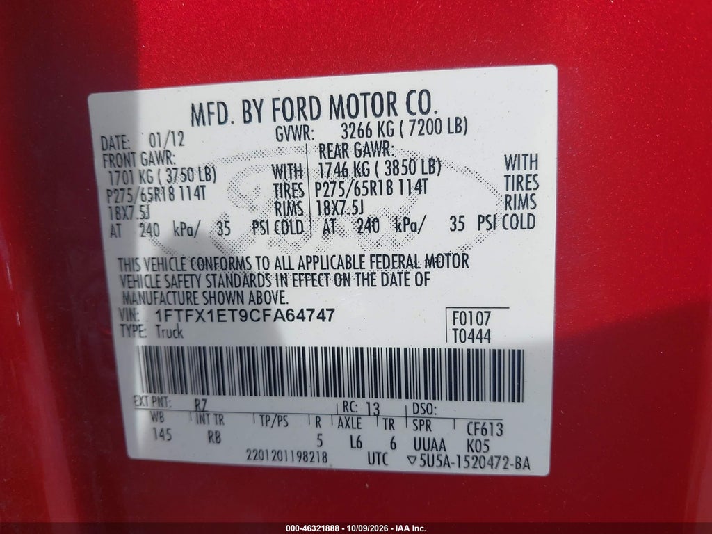 2012 Ford F-150 FX4 photo 9