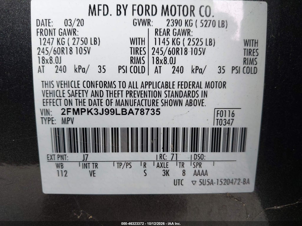 2020 Ford Edge SEL photo 9