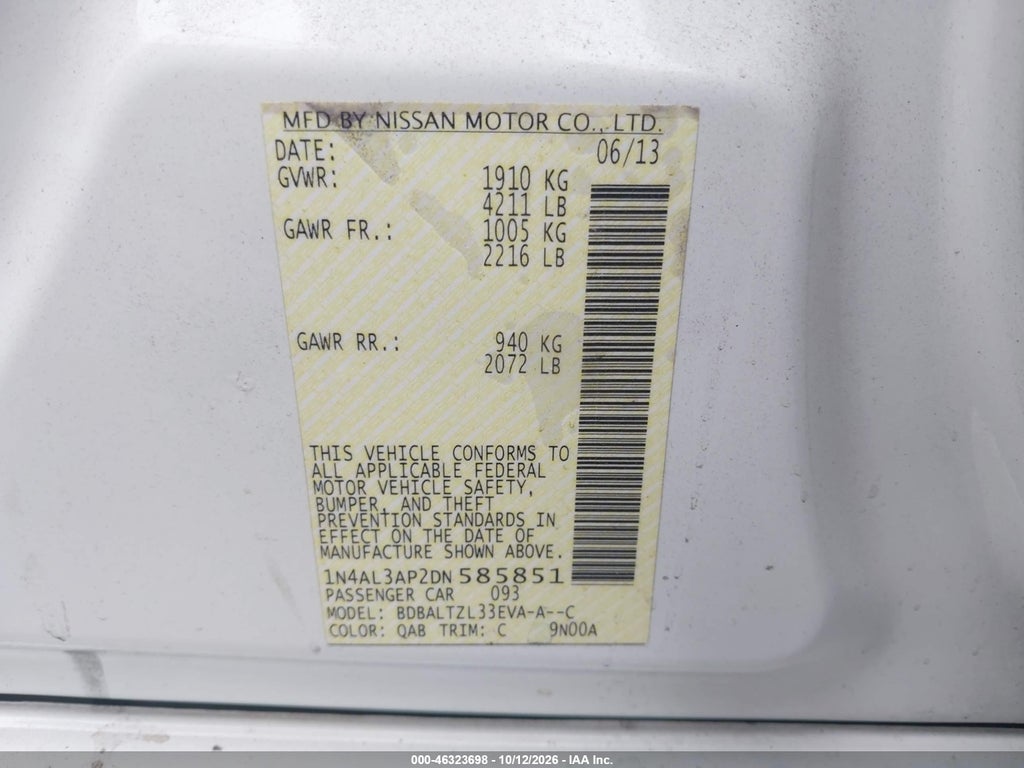 2013 Nissan Altima 2.5 SV photo 9