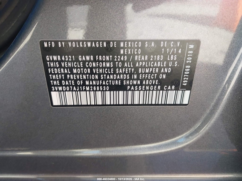 2015 Volkswagen Jetta 1.8T SE photo 9