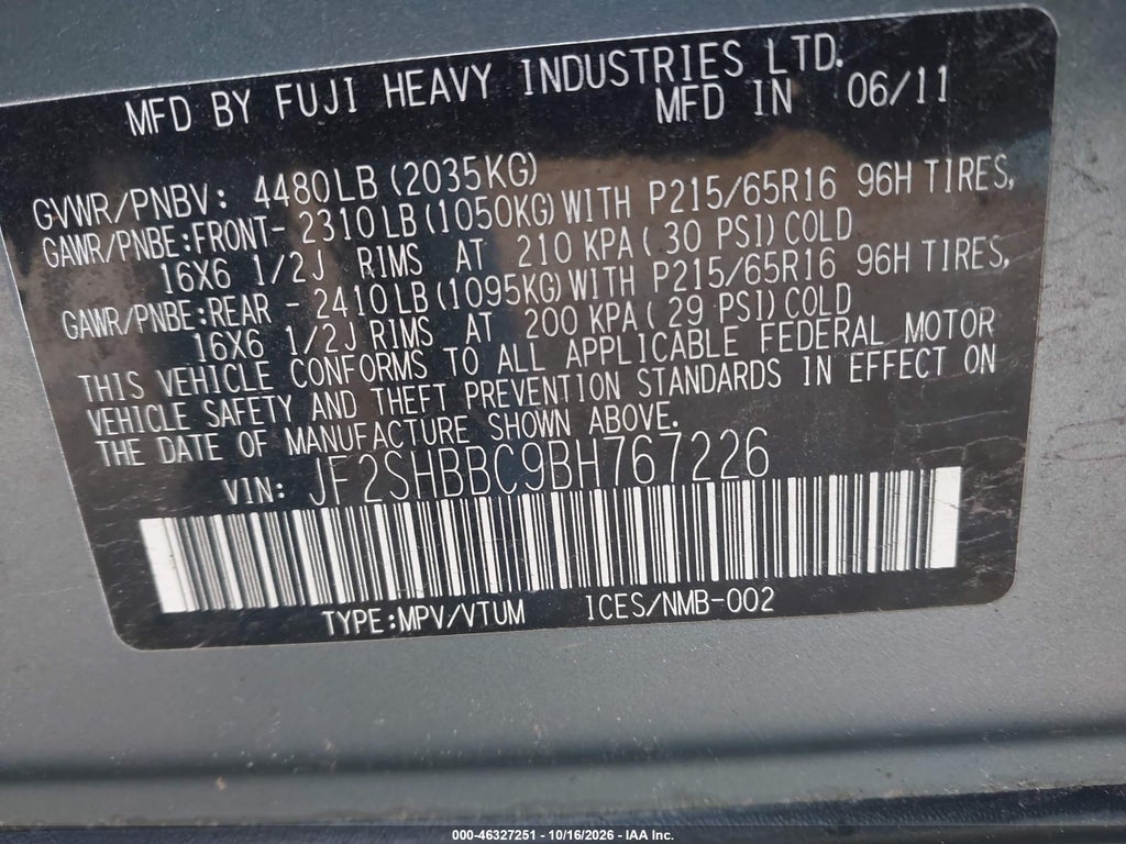 2011 Subaru Forester 2.5X photo 9