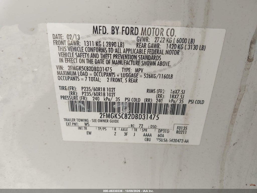 2013 Ford Flex SEL photo 9