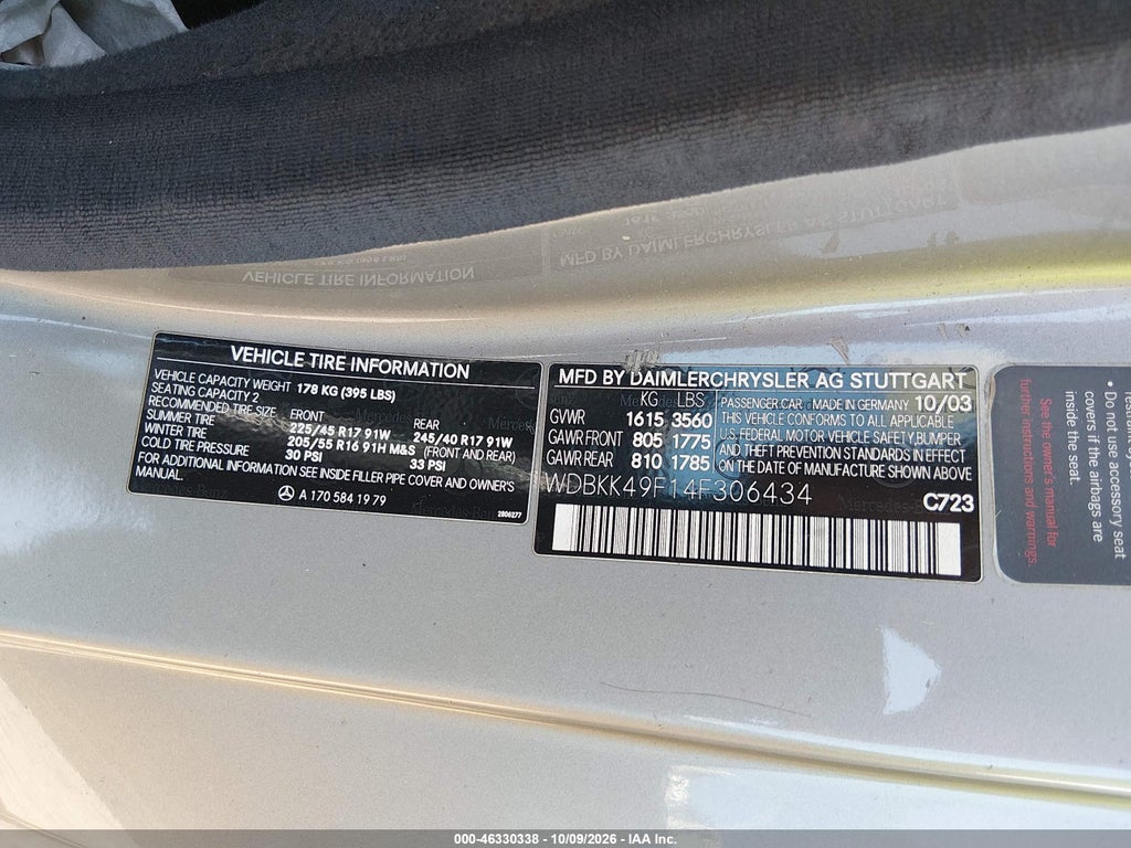 2004 Mercedes-Benz SLK 230 Kompressor photo 9