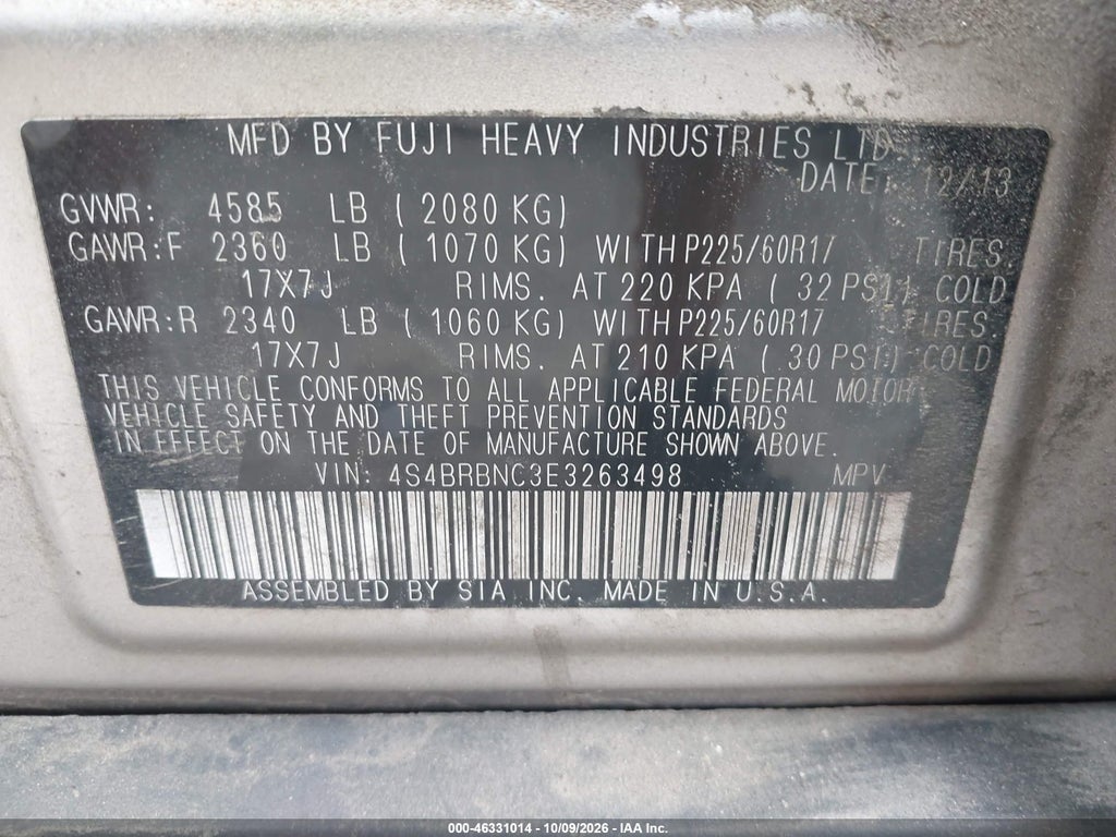 2014 Subaru Outback 2.5I Limited photo 9
