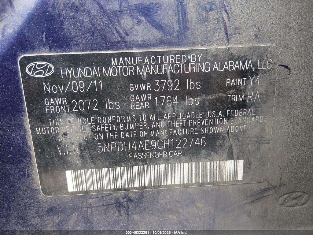 2012 Hyundai Elantra GLS photo 9