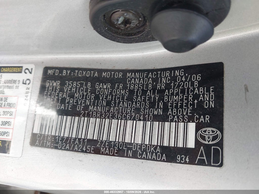 2006 Toyota Corolla CE photo 9