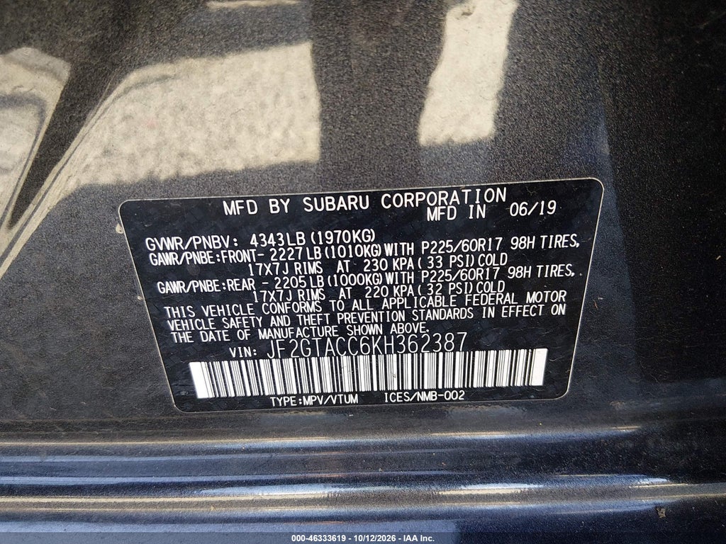 2019 Subaru Crosstrek 2.0I Premium photo 9