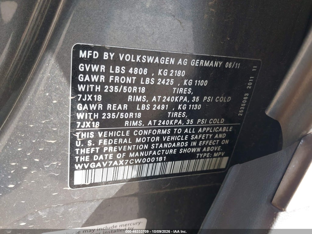 2012 Volkswagen Tiguan SE photo 9
