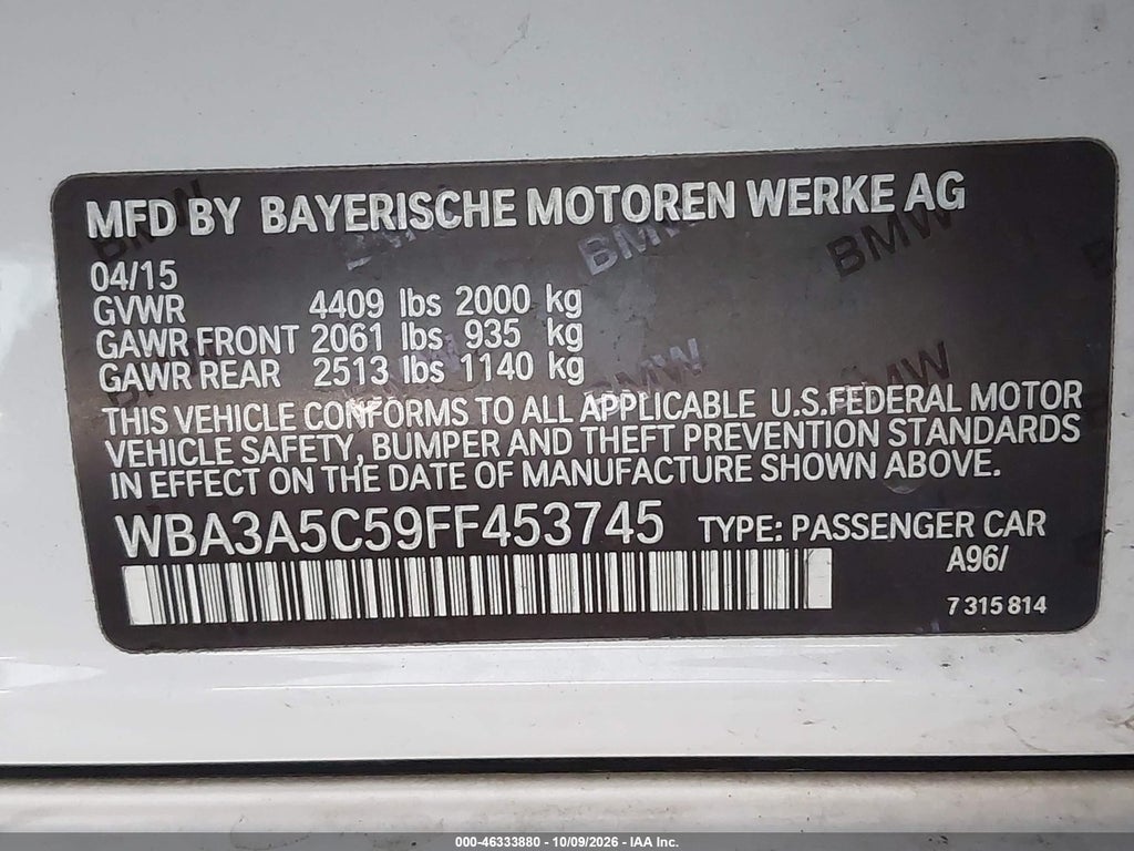2015 BMW 328I photo 9