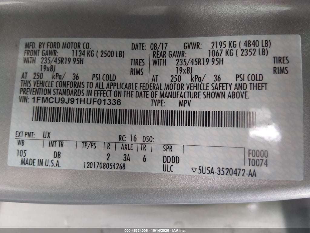 2017 Ford Escape Titanium photo 9