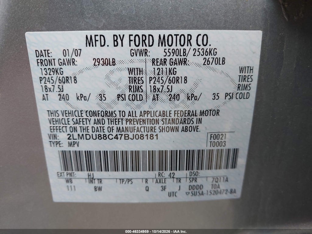 2007 Lincoln MKX photo 9