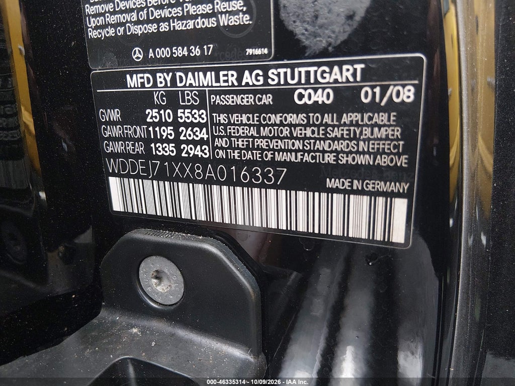 2008 Mercedes-Benz CL 550 photo 9