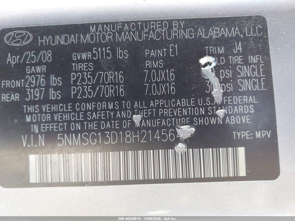2008 Hyundai Santa FE GLS photo 9