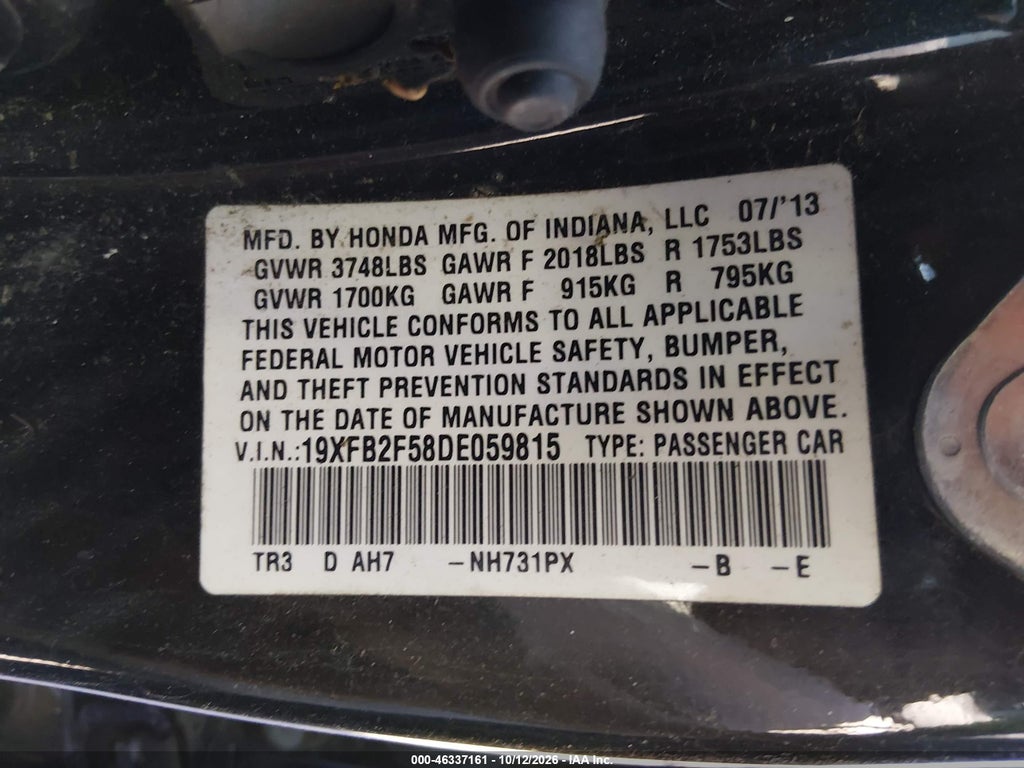 2013 Honda Civic LX photo 9