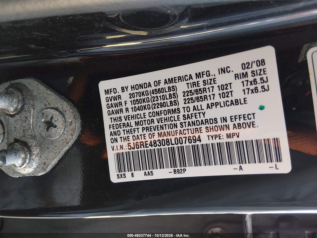 2008 Honda CR-V LX photo 9