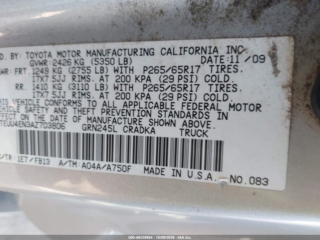 2010 Toyota Tacoma Base V6 photo 9
