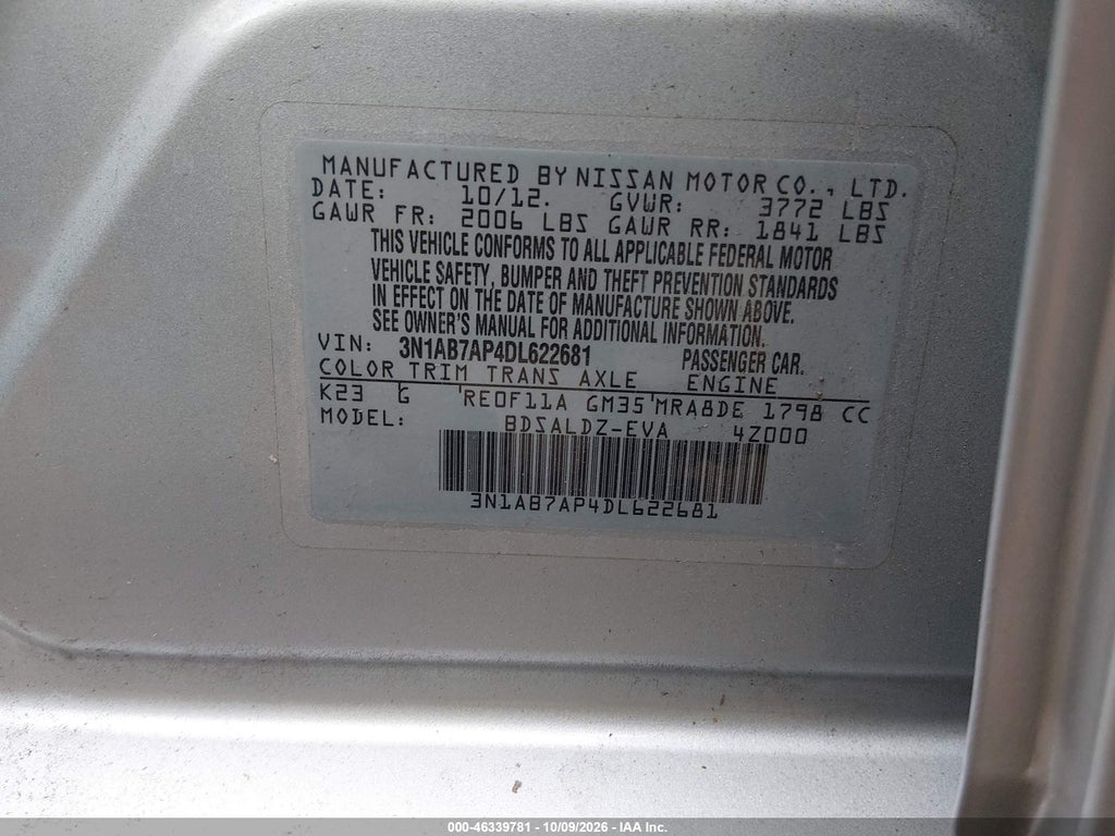 2013 Nissan Sentra SV photo 9
