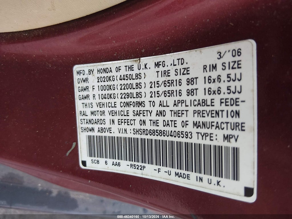 2006 Honda CR-V LX photo 9