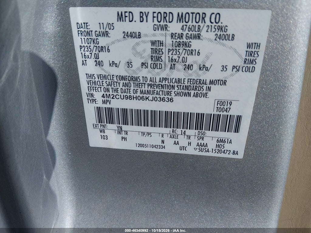2006 Mercury Mariner Hybrid photo 9
