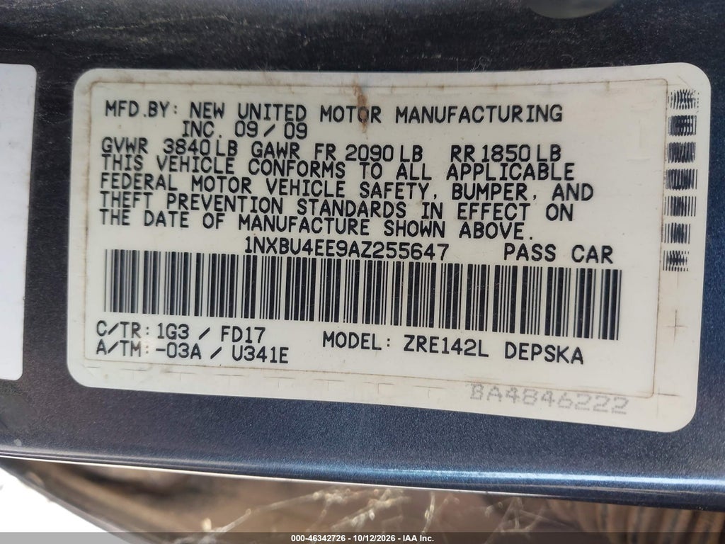 2010 Toyota Corolla S photo 9