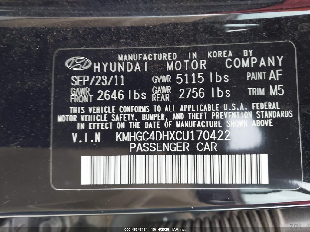 2012 Hyundai Genesis 5.0 photo 9
