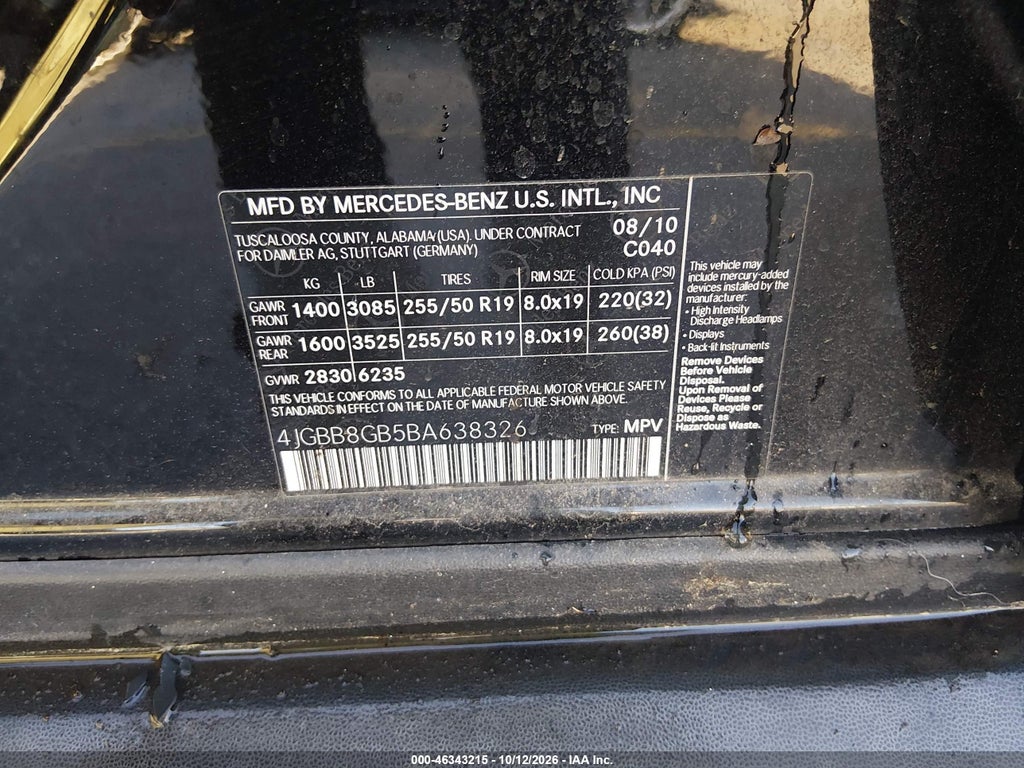 2011 Mercedes-Benz ML 350 4MATIC photo 9