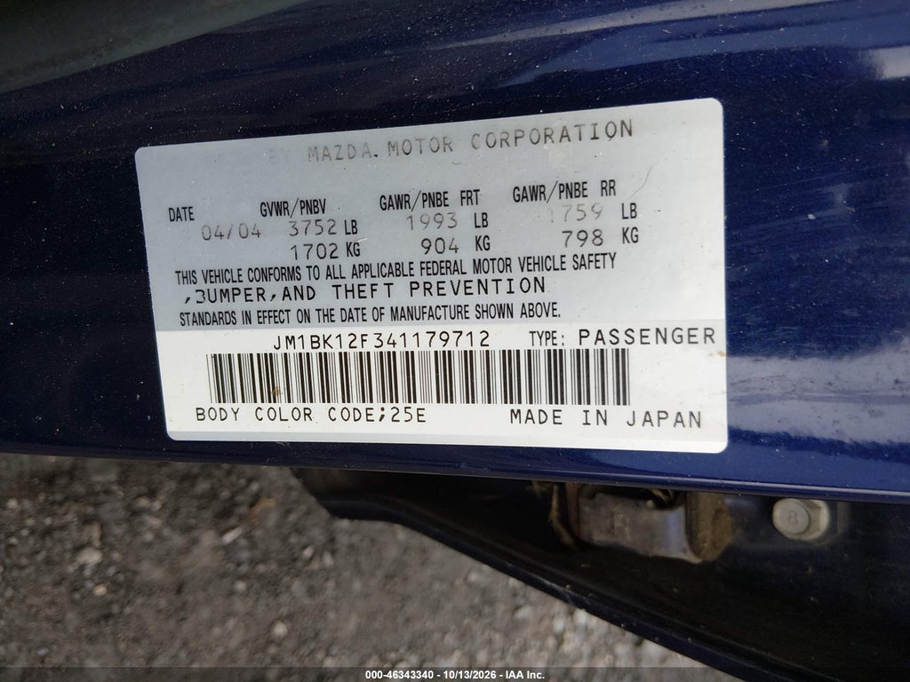2004 Mazda MAZDA3 I photo 9